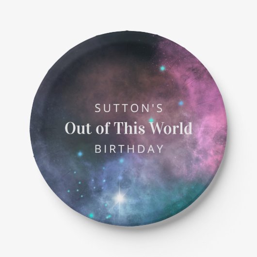 Rainbow Galaxy Birthday Pappteller (Vorderseite)