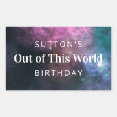 Rainbow Galaxy Birthday Rechteckiger Aufkleber (Vorderseite)