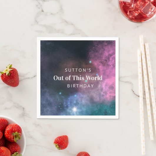 Rainbow Galaxy Birthday Serviette (Beispiel)