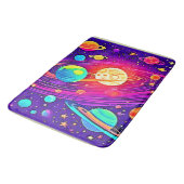 Rainbow Galaxy: Cartoon Spaß Badematte (Schrägansicht)