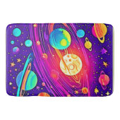 Rainbow Galaxy: Cartoon Spaß Badematte (Vorderseite)