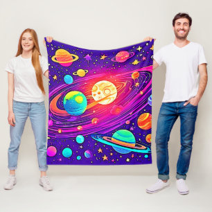 Rainbow Galaxy: Cartoon Spaß Fleecedecke