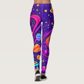 Rainbow Galaxy: Cartoon Spaß Leggings (Rückseite)