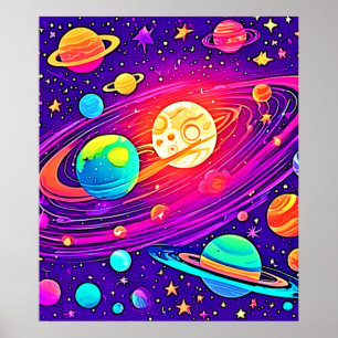 Rainbow Galaxy: Cartoon Spaß Poster
