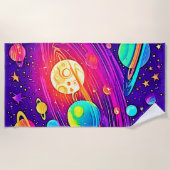 Rainbow Galaxy: Cartoon Spaß Strandtuch (Vorderseite)