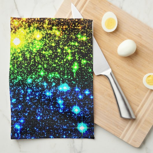 Rainbow Galaxy Geschirrtuch (Viertel Falte)