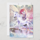 Rainbow Galaxy Katze, die im Weltraum einhorn reit Einladung (Rückseite)