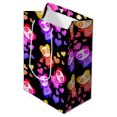 Rainbow Galaxy Niedlich Panda Liebe Herzstück Mittlere Geschenktüte (Vorderseite Schrägansicht)