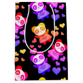 Rainbow Galaxy Niedlich Panda Liebe Herzstück Mittlere Geschenktüte (Vorderseite)