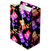 Rainbow Galaxy Niedlich Panda Liebe Herzstück Mittlere Geschenktüte (Rückseite Schrägansicht)