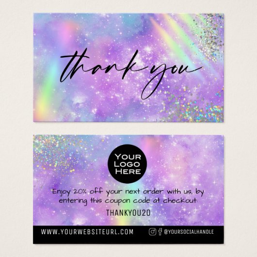 Rainbow Galaxy Vielen Dank Kundendiskontierung Ein (Vorne & Hinten)