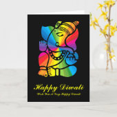 Rainbow Ganesha Karte (Gelbe Blume)