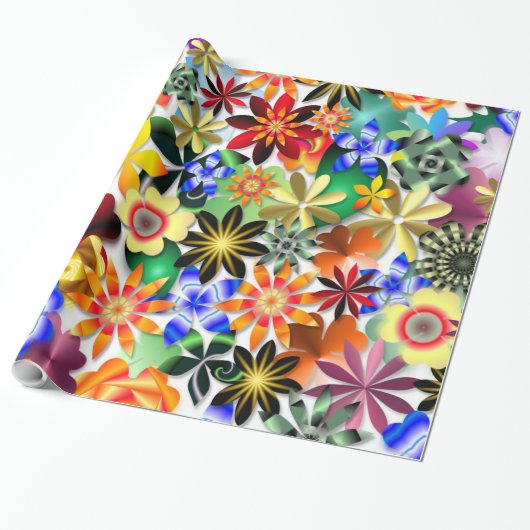 Rainbow Garden Art Deco Blume Geschenkpapier (Ungerollt)