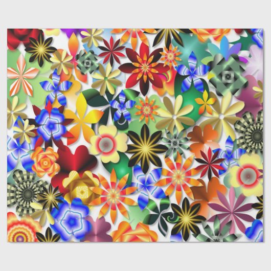 Rainbow Garden Art Deco Blume Geschenkpapier (Flach)