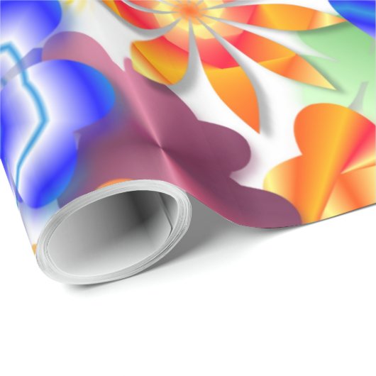 Rainbow Garden Art Deco Blume Geschenkpapier (Rolleneckpunkt)