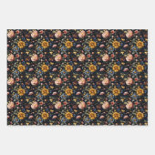 Rainbow Garden auf Schwarz Geschenkpapier Set (Vorderseite 2)