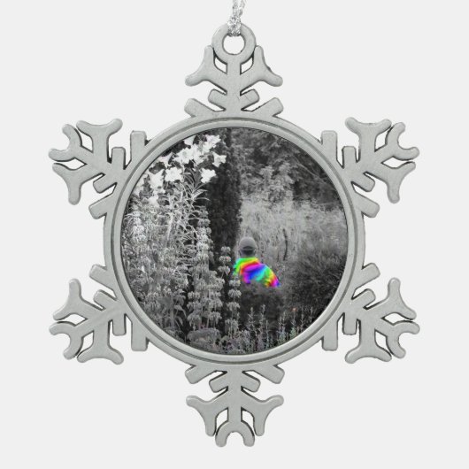 Rainbow Garden Besucher Snowflake Ornament (Vorderseite)