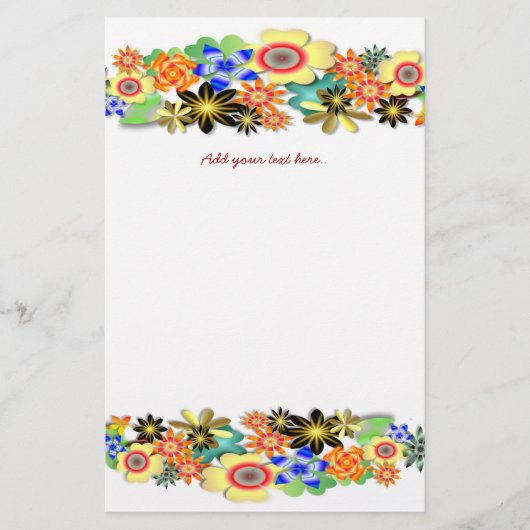 Rainbow Garden Fantacy Floral Briefpapier (Vorderseite)