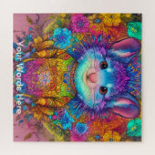 Rainbow Garden Neon Psychedelic Nature Puzzle (Horizontal)