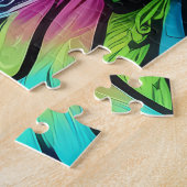 Rainbow Garden Neon Psychedelic Nature Puzzle (Seite)