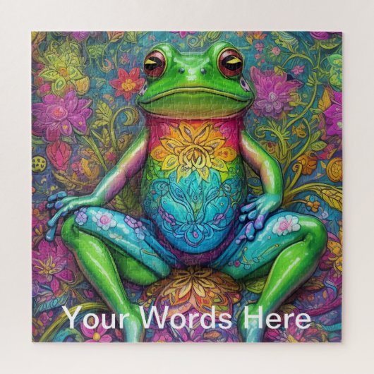 Rainbow Garden Neon Psychedelic Nature Puzzle (Vertikal)