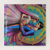 Rainbow Garden Neon Psychedelic Puzzle (Horizontal)