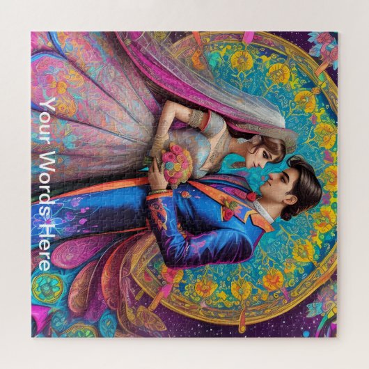 Rainbow Garden Neon Psychedelic Puzzle (Horizontal)