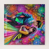 Rainbow Garden Neon Psychedelic Puzzle (Horizontal)