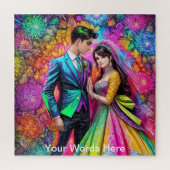 Rainbow Garden Neon Psychedelic Puzzle (Vertikal)