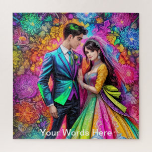 Rainbow Garden Neon Psychedelic Puzzle