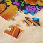 Rainbow Garden Neon Psychedelic Wildlife Nature Puzzle (Seite)