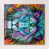 Rainbow Garden Neon Psychedelic Wildlife Nature Puzzle (Horizontal)