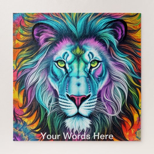 Rainbow Garden Neon Psychedelic Wildlife Nature Puzzle (Vertikal)