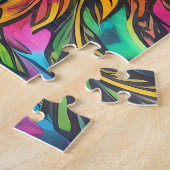 Rainbow Garden Neon Psychedelic Wildlife Nature Puzzle (Seite)