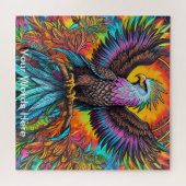 Rainbow Garden Neon Psychedelic Wildlife Nature Puzzle (Horizontal)