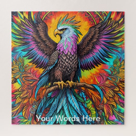 Rainbow Garden Neon Psychedelic Wildlife Nature Puzzle (Vertikal)