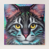 Rainbow Garden Neon Psychedelic Wildlife Nature Puzzle (Vertikal)