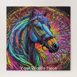 Rainbow Garden Neon Psychedelic Wildlife Nature Puzzle