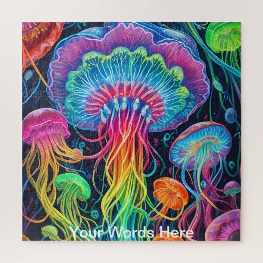 Rainbow Garden Neon Psychedelic Wildlife Nature Puzzle (Vertikal)