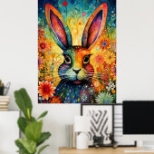Rainbow Garden Rabbit Bunny Poster (Heimbüro)
