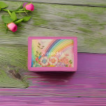 Rainbow Garden Tri-fold Geldbeutel<br><div class="desc">Ein Regenbogen endet in einem schönen pastellfarbenen Blumengarten mit Ihrem Namen.</div>