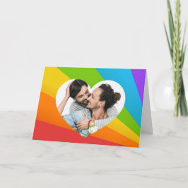 Rainbow Gay Couple Foto im Herzen Romantische Lieb Karte