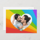 Rainbow Gay Couple Foto im Herzen Romantische Lieb Postkarte (Vorne/Hinten)