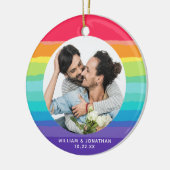 Rainbow Gay Couple Foto Keramik Ornament (Links)