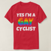 Rainbow Gay Cyclist Ja ich bin T-Shirt (Design vorne)