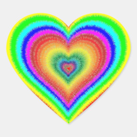 Rainbow Gay Lesbian LGBT Heart Sticker (Vorderseite)