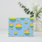 Rainbow Gay Lesbian Pride Bubble Flag Postkarte (Stehend Vorderseite)