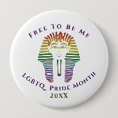 Rainbow Gay LGBTQ Monat frei zu sein Button (Vorderseite)