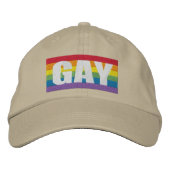 Rainbow-Gay Pride Bestickte Baseballkappe (Vorderseite)