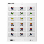 Rainbow Gay Pride Brush Flag Adressaufkleber (Vorne)